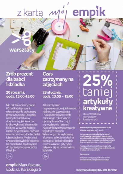 WARSZTATY KREATYWNE – CZAS ZATRZYMANY NA ZDJĘCIACH