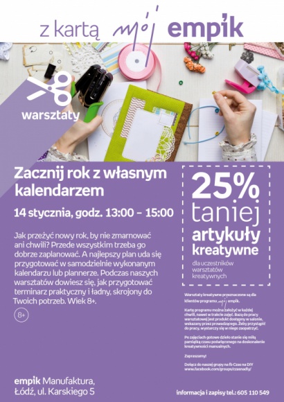 WARSZTATY KREATYWNE – ZACZNIJ ROK Z WŁASNYM KALENDARZEM