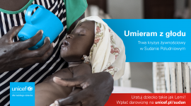 Ćwierć miliona dzieci w Sudanie Płd.cierpi z powodu niedożywienia.UNICEF apeluje - W Sudanie Południowym liczba dzieci cierpiących z powodu niedożywienia sięgnęła krytycznego poziomu. UNICEF Polska rozpoczyna kampanię pomocy dla Sudanu Południowego i apeluje o wsparcie poprzez stronę unicef.pl/sudan.