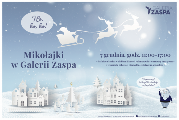 Mikołajki w Galerii Zaspa - Coraz bliżej Święta! Niezwykłą atmosferę zbliżającej się Gwiazdki poczuć można w Galerii Zaspa, która zaprasza do wspólnego odliczania dni do Bożego Narodzenia.