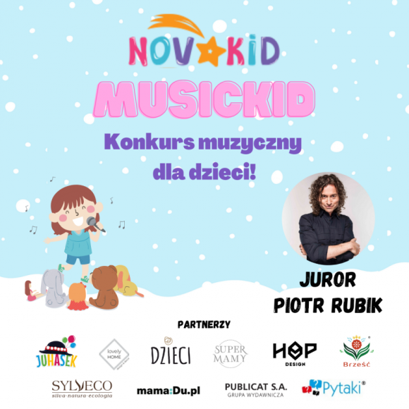 Konkurs “Novakid’s MusicKid” – nagraj piosenkę i wygraj atrakcyjne nagrody! - Internetowa szkoła języka angielskiego dla dzieci Novakid organizuje konkurs “Novakid’s MusicKid”, w którym do wygrania są wyjątkowe nagrody, a wśród nich nagranie w profesjonalnym studiu muzycznym z asystą znanego kompozytora Piotra Rubika!