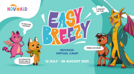 Easy Breezy – wirtualne, darmowe półkolonie z językiem angielskim dla dzieci - Internetowa szkoła języka angielskiego dla dzieci Novakid ruszyła z letnim obozem Easy Breezy, który potrwa aż do 29 sierpnia. W każdym tygodniu półkolonii online uczestnicy otrzymają bezpłatny dostęp do kreskówek, lekcji z native speakerami i warsztatów.